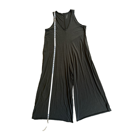 Natural Life Women Jumpsuit One Size Knit Baggy Wide Leg Pockets Comfy Charcoal - Picture 4 of 7